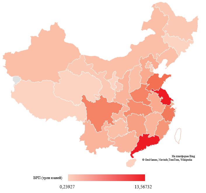 Карта 1. ВРП провинций за 2023 год